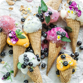 the gallery with tasty ice creams' pictures